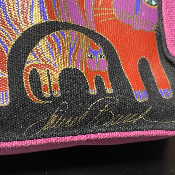 Laurel Burch Vintage Cat Print cosmetics bag Pouch - Picture 3 of 11